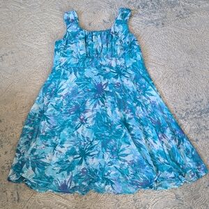 Sz22 Signature Ella by Dressbarn Empire Waist Dress Midi Floral Print cottagecor